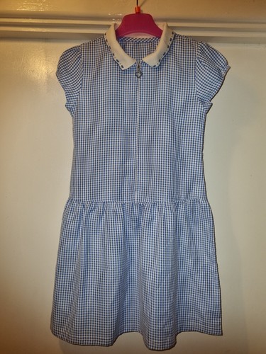 Girls gingham blue school - gingham,