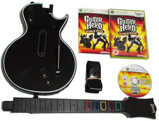 XBOX 360 GUITAR HERO GIBSON (LES PAUL) WIRELESS GUITAR, STRAP & GAME BUNDLE