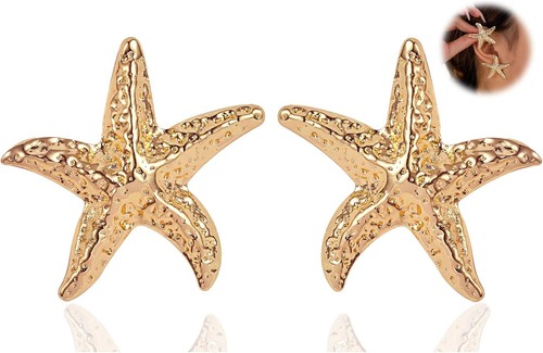 5cm big gold starfish double - gold,