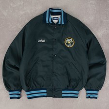 Vintage 90s Island Model Planes Bomber Jacket L Men's Blue Workwear