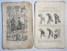 Antique Victorian Fashion Illustrations Patterns 1864 Godey’s Lady’s Book Pages