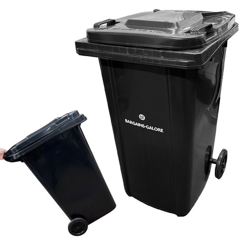 Black wheelie bin 240l - black, outdoor
