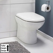 Nuie Lawton Comfort Height Back To Wall Toilet Round Pan Modern Bathroom WC