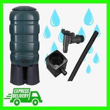 100L Small Garden Rain Water Collector Outdoor Water Butt With Kit, Stand & Lid