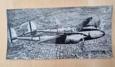 LARGE ORIGINAL WW2 PRESS PHOTO LOCKHEED P-38 LIGHTNING OVER CITY 25x12cm
