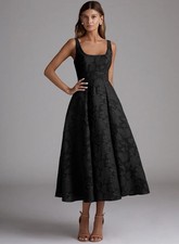 Azazie Black Floral Amalie