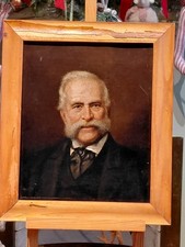 Antique Oil On Canvas Portrait