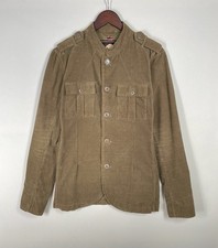 PRETTY GREEN Lennon Corduroy Jacket | Olive Green | Buttons Pockets | Medium