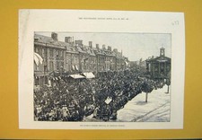 Original Old Antique Print