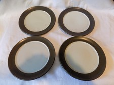 Denby CHEVRON    Salad / Dessert  Plates x  4   Olive Green