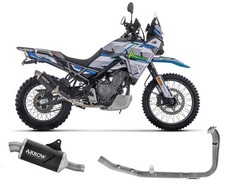 Full System Exhaust Arrow IndyEVO Dark Aluminium / Inox CF MOTO 450 MT 2024 2025