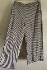 ZARA BLACK & WHITE MID RISE CULOTTE WIDE LEG TROUSERS PANTS SIZE: MEDIUM