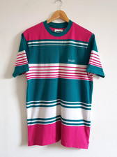 Men's Palace Skateboards Ello Ello Green Pink White Striped T Shirt Medium