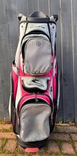 Cobra golf cart bag in a grey and pink colour scheme