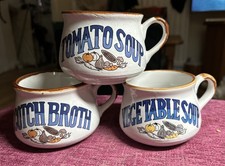 Set of 3 Vintage Pottery Soup