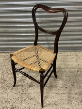 Beautiful Victorian Chair, Kidney Shaped Back With Caned Seat On Splayed Legs