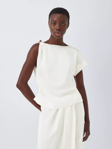 John lewis blouse satin cream - john,