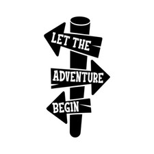 Let The Adventure Begin Sticker Car Caravan Motorhome Camper Van Large Decal