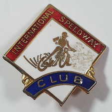 The International Speedway Club 1970's Enamel Pin Badge.Motorcycle Racing