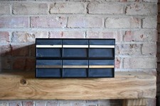 Vintage Veneered Audio Cassette Tape Case Storage Holder 6 Drawer 72 Tapes Retro