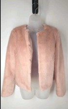 Lipsy London Blush Pink Faux Fur Jacket UK10 – Michelle Keegan Coat NWOT
