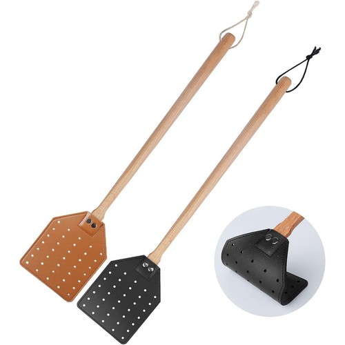 Fly swatter long wood handle - fly,