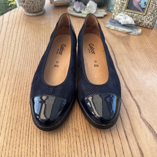 Gabor navy blue patent - &, suede