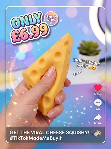 Cheese shaped soft squishy toy - soft,