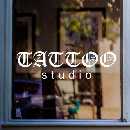 Tattoo studio window - window, sticker