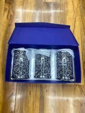 XXL Crushed Diamond BLACK & SILVER Tea Coffee Sugar Set Bling Crystal Filled