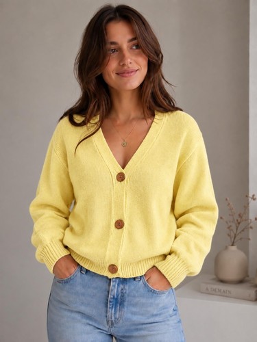 Women cardigan neck - cardigan, v
