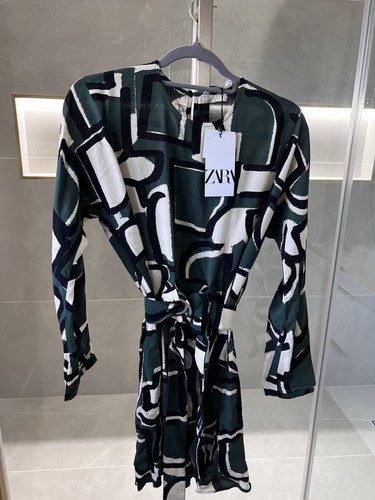 Zara green ecru geometric - zara,