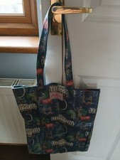 Cath Kidston Blue Tote Oil Cloth Shopping Bag Medium PREOWNED 