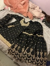 Black and Gold 3 Piece Sharara