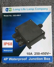 IP68 Waterproof ABS Junction Terminal Electrical Box 10A  Inc Glands 38mm Deep