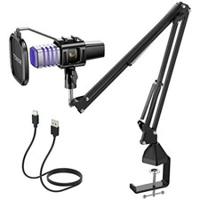 TONOR Cardioid Condenser Computer PC Mic with Arm Stand, Pop Filter, Shock Mount