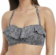 Freya Run Wild Bikini Top Size 32G Underwired Padded Bandeau Strapless Black New