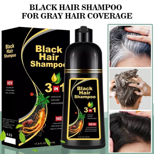 Black hair dye shampoo - black, 3
