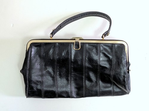 Vintage black handbag real - vintage,