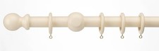Wood Curtain Pole 35mm Cream