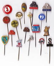 Vintage Bicycle Brand & Cycling Logo pin badges 1960s Fiets Cycle Bike Velo