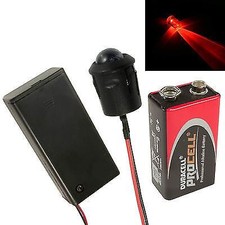 Large 10mm LED Flashing Red Car, Shed, Boat Dummy Fake Alarm + Holder & Battery