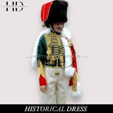 Latest Napoleonic War Uniform French Horse Hunter Officer Green Wool Husser