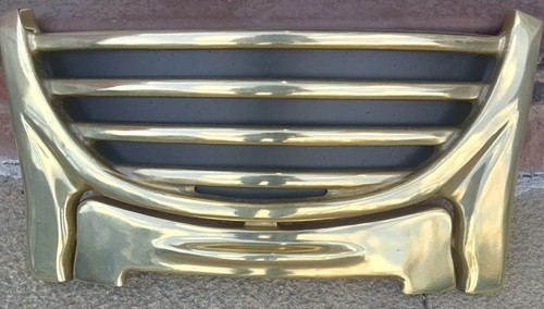 Solid brass gas fire - fire, front