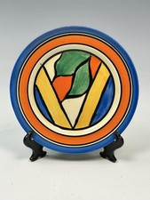 Clarice Cliff DOUBLE-V pattern tea plate, 6 Inches (15cm) from tea set. Circa...
