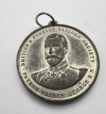 Edwardian British & Foreign Sailors Society Medal pewter type Metal