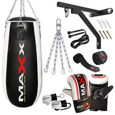 Maxx 3FT Tear shape punch bag, body bag angled boxing bag Set heavy filled bag 