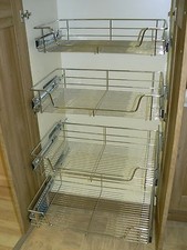 4 X Pull out Wire Basket Chrome Kitchen - Bedroom Drawer Storage (500 or 600mm)