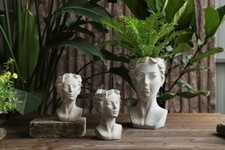Large concrete flower woman - large,