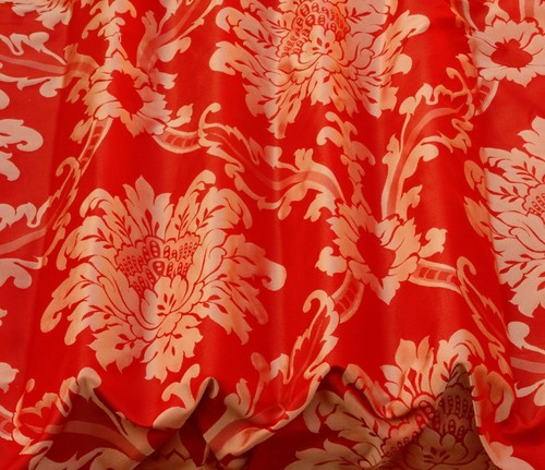 Red silver damask jacquard - damask,